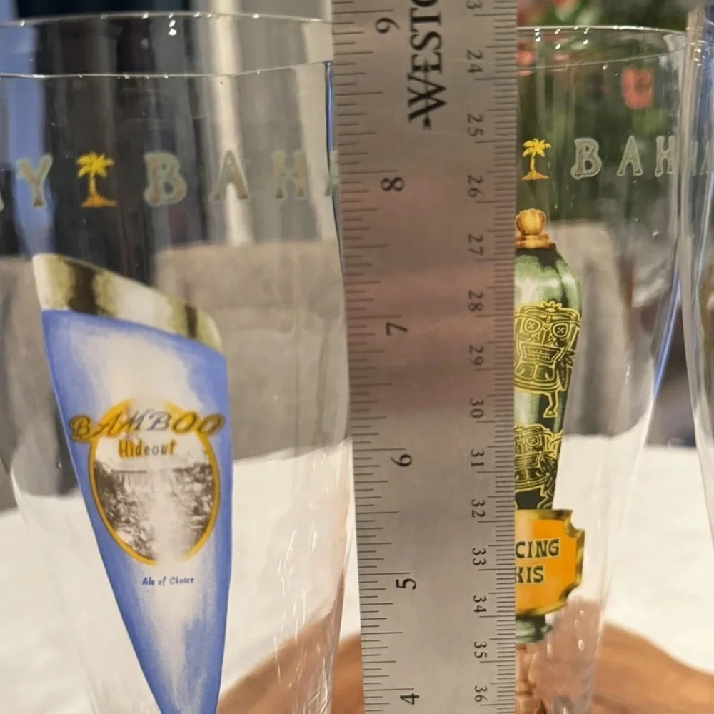 Tommy Bahama Colorful Beer Tap Handle Glass Set